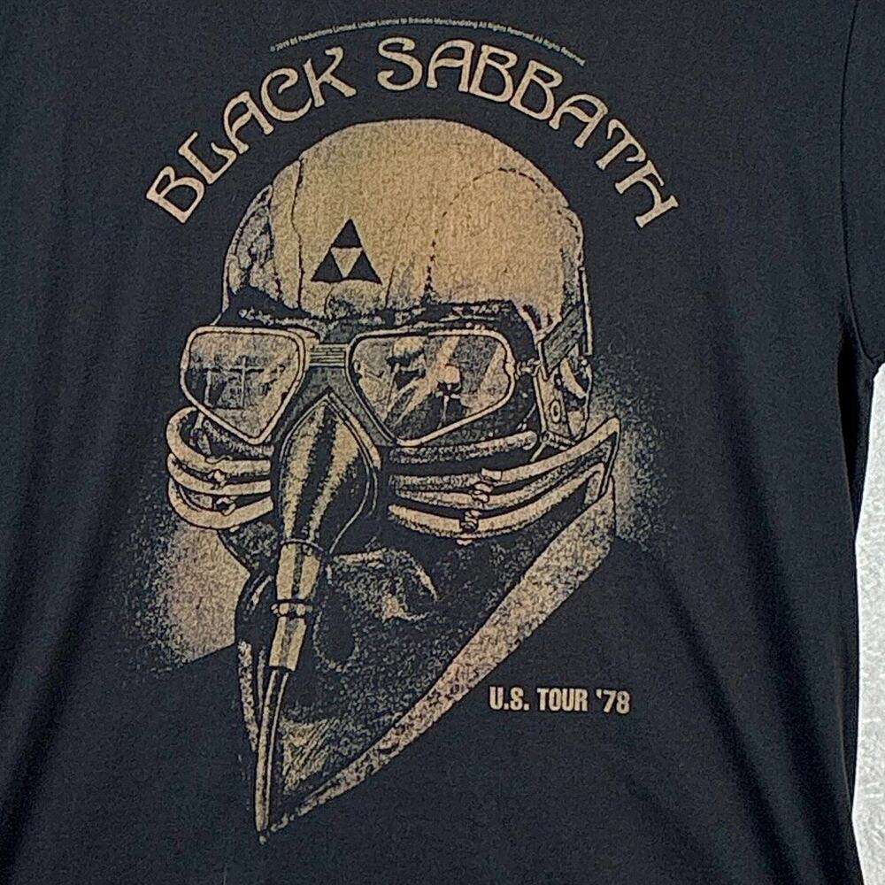 Black Sabbath US Tour '78 Mens L Black Pilot Rock Metal Ozzy Osbourne Band Tee